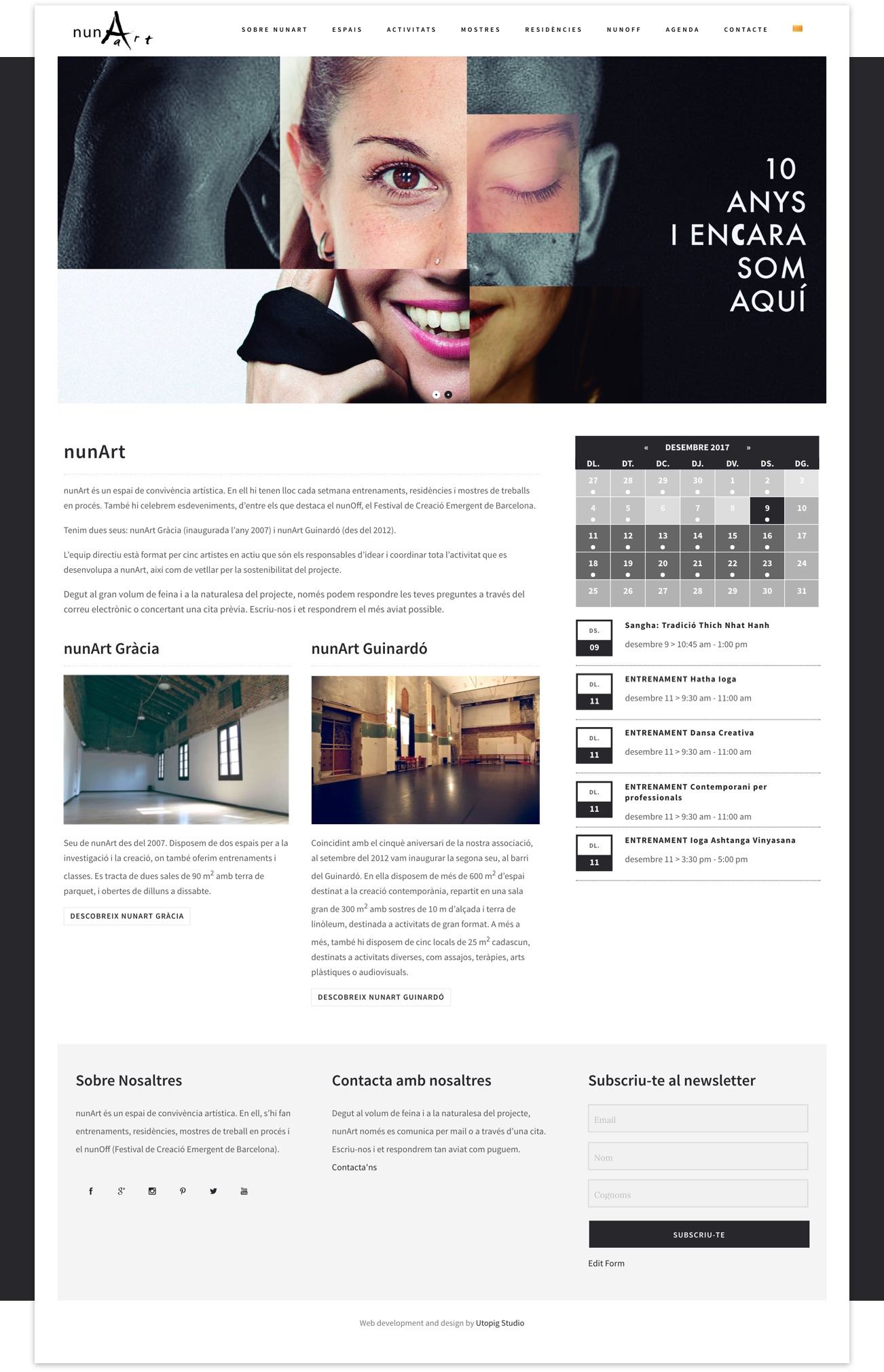 nunArt Homepage – by Utopig Studio