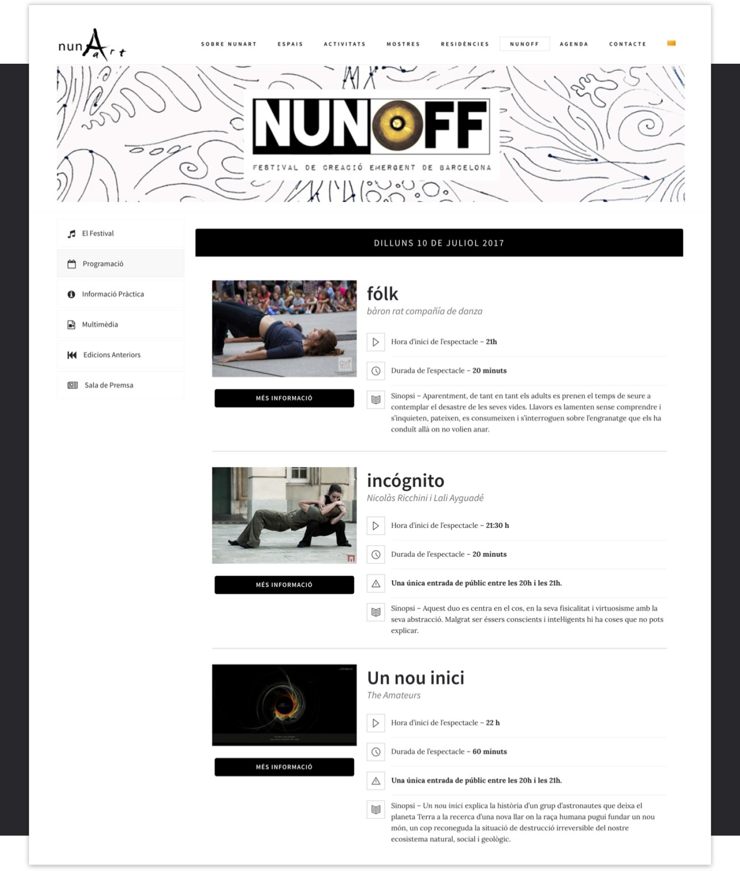 nunArt Innes Page – by Utopig Studio